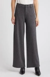Wit & Wisdom Whitney 'ab'solution Skyrise Flat Front Wide Leg Pants In Black/white