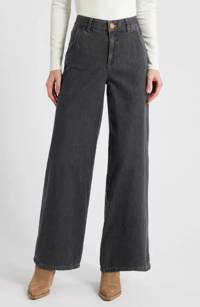 Wit & Wisdom Whitney 'ab'solution Skyrise Wide Leg Ankle Jeans In Grey