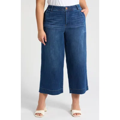 Wit & Wisdom Whitney Skyrise Crop Wide Leg Jeans In Blue
