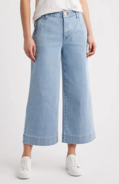 Wit & Wisdom Whitney Skyrise Crop Wide Leg Jeans In Light Blue