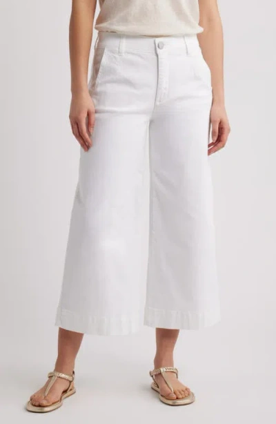 Wit & Wisdom Whitney Skyrise Crop Wide Leg Jeans In Optic White