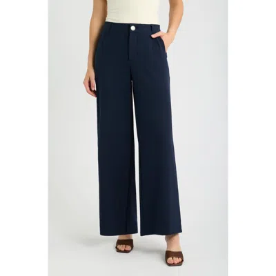 Wit & Wisdom Whitney Skyrise Flat Front Wide Leg Pants In Blue