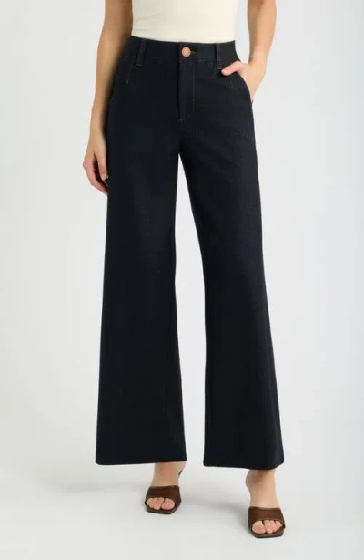 Wit & Wisdom Whitney Skyrise Flat Front Wide Leg Pants In Black