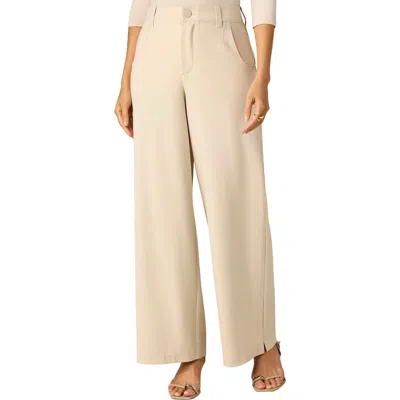 Wit & Wisdom Whitney Skyrise Flat Front Wide Leg Pants In Neutral