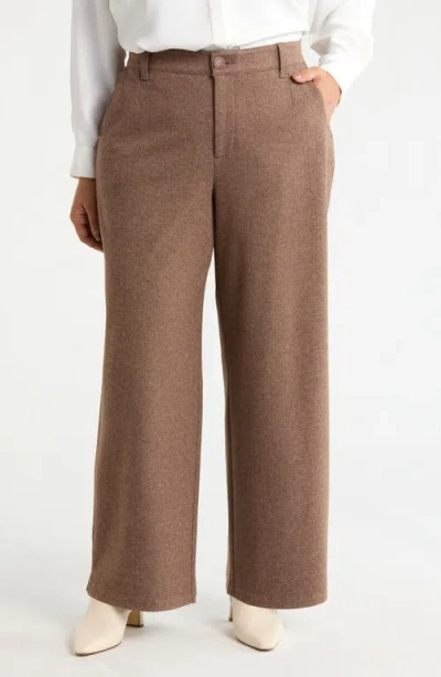 Wit & Wisdom Whitney Skyrise Wide Leg Trousers In Brown