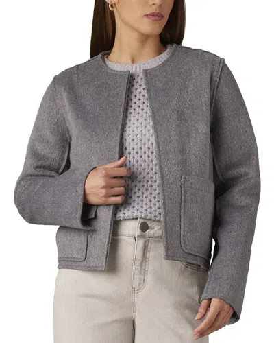 Wit & Wisdom Wool-blend Crop Coat In Gray