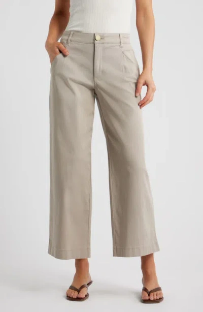Wit & Wisdom Wyatt Skyrise Crop Wide Leg Twill Pants In Neutral