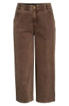 Wit & Wisdom Wyatt Skyrise High Waist Ankle Wide Leg Jeans In Brown
