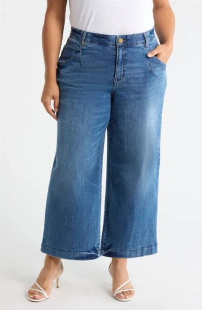 Wit & Wisdom Wyatt Skyrise High Waist Ankle Wide Leg Jeans In Blue