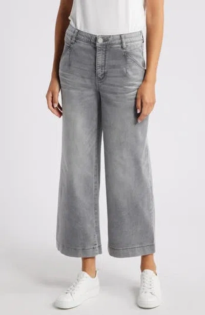 Wit & Wisdom Wyatt Skyrise V-pocket Ankle Wide Leg Jeans In Grey Artisanal