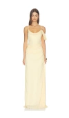 With Harper Lu Draped Gown In Neutral