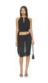 With Harper Lu Draped Halter Top In Black
