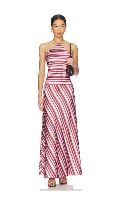 With Harper Lu Halter Maxi ドレス In Pink