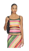 With Harper Lu Mesh Camisole Top In Multi