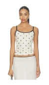 With Harper Lu Mesh Camisole Top In White