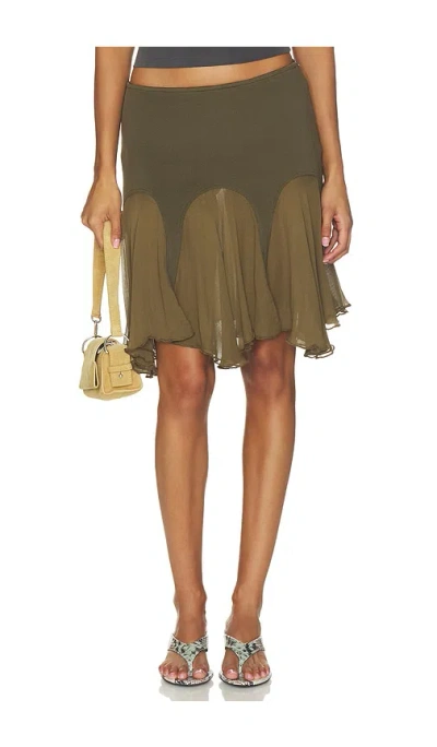 With Jean Adele Skirt In Olive