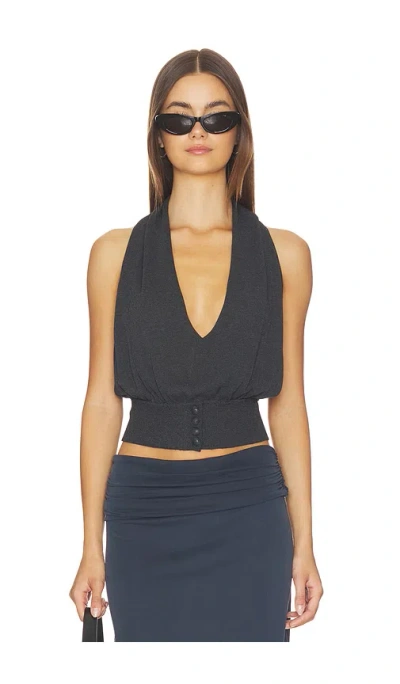 With Jean Amber Top In Gray