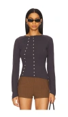 With Jean Demi Top In Navy