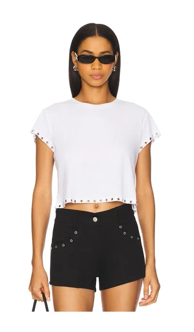With Jean Deni Tee In White