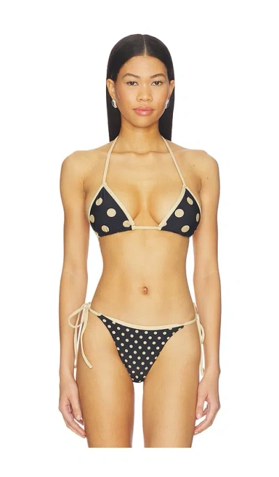 With Jean Juni Triangle Bikini Top In Multi