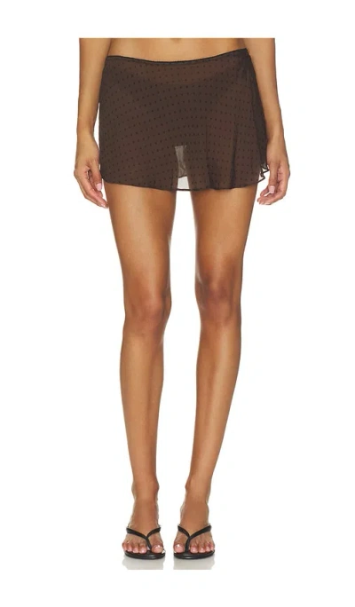 With Jean Kiki Skirt In Brown Polka Dot