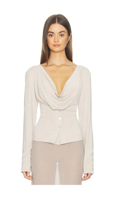 With Jean Milla Top In Gray