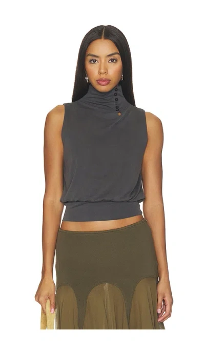 With Jean Nova Top In Charcoal
