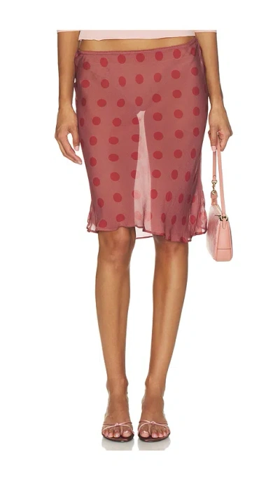 With Jean Penny Skirt In Red Dot