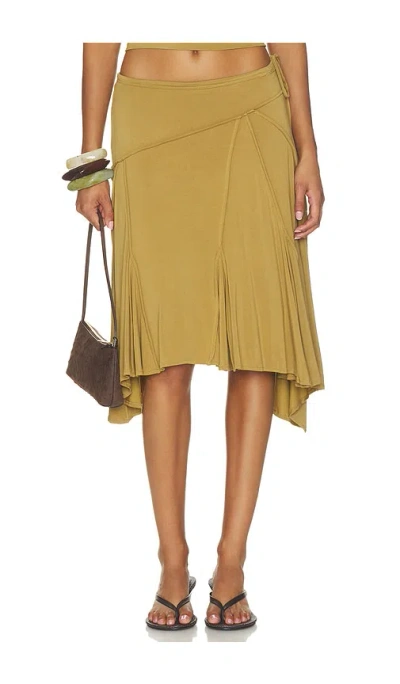 With Jean Sharni Skirt In Olive