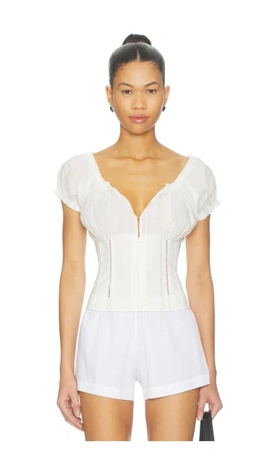 With Jean Victoria Top In White