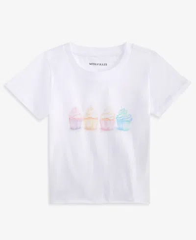 With Jules Kids' Big Girl Macaron Graphic Tee In White