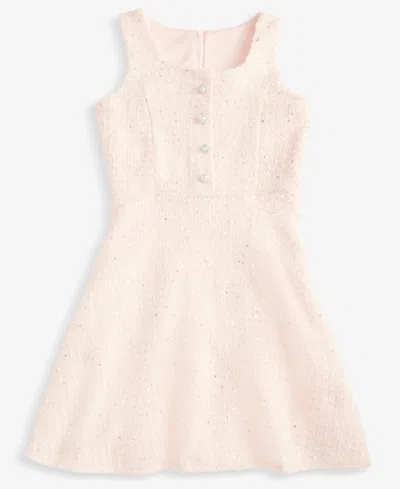 With Jules Big Girl Sleeveless Button Front Dress In Baby Pink