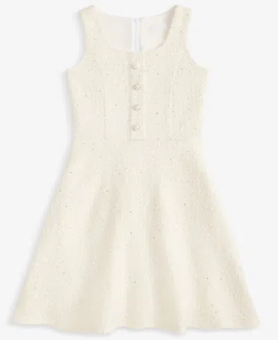 With Jules Big Girl Sleeveless Button Front Dress In Cream