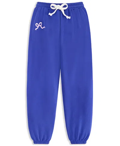 With Jules Kids' Big Girls Bow-graphic Jogger Sweatpants In Blue