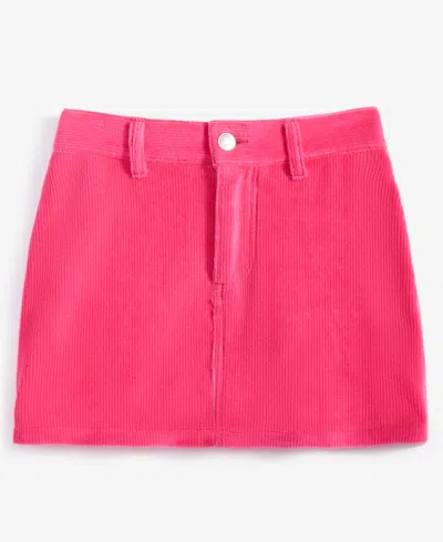 With Jules Kids' Big Girls Corduroy Mini Skirt In Hot Pink