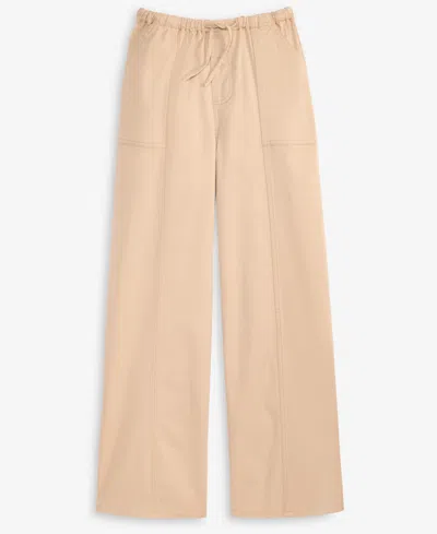 With Jules Kids' Big Girls Cotton-blend Baggy Wide-leg Pants In Brown