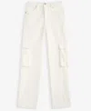 With Jules Big Girls Cotton Wide-leg Cargo Jeans In White