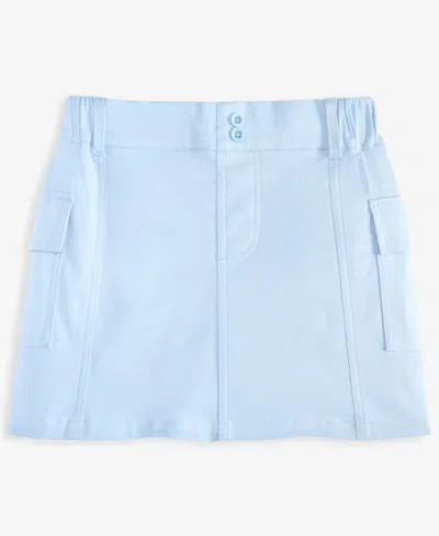 With Jules Big Girls Elastic Waist Cargo Skirt In Baby Blue