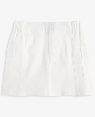 With Jules Kids' Big Girls Elastic Waist Cargo Skirt In White