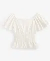 With Jules Big Girls Flutter Sleeve Top In Natural
