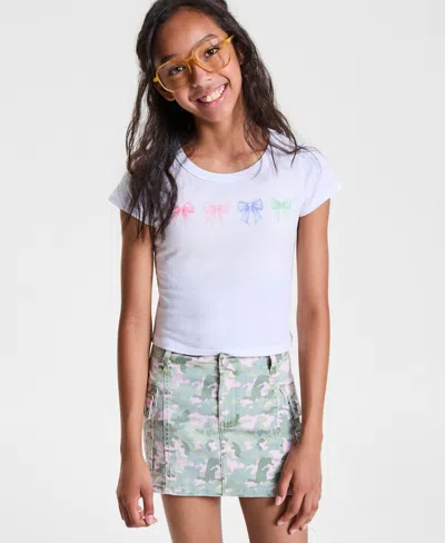 With Jules Kids' Big Girls Multi Bow Graphic Cotton T-shirt