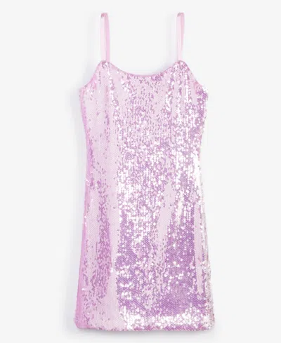 With Jules Kids' Big Girls Sleeveless Sequin Bodycon Dress In Light,pastel Purple