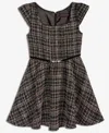 With Jules Girls 7-16 Boucle Plaid Full-skirt Dress