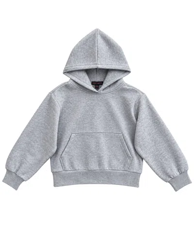 With Jules Kids' Girls' 7-16 Sequin-wing Kangaroo Pocket Hoodie In Light Heather Grey,silver Sequin