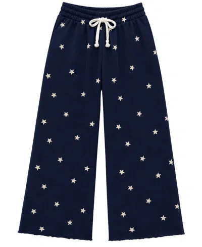 With Jules Kids' Girls' 7-16 Wide-leg Star Sweatpants In Blue