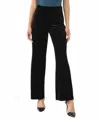 With Love Cleo Crushed Velvet Flares In Black In Black