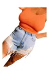 With Love Denim & Diamonds Shorts In Blue In Blue