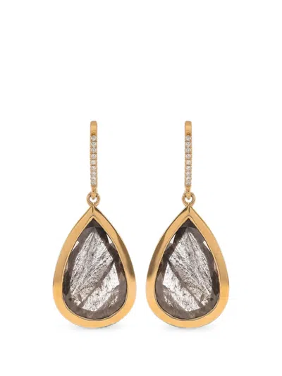 With Love Diamond Drop Earrings In Metallic