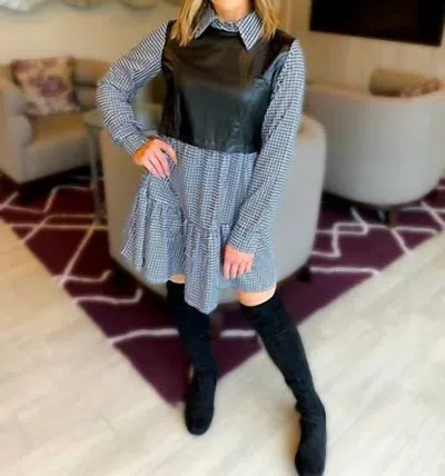 With Love Farrah Dress In Black / White In Multi