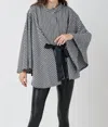With Love Fireside Smores Cape Poncho In Black & White In Multi